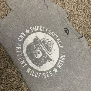 Gray Smokey the bear tee